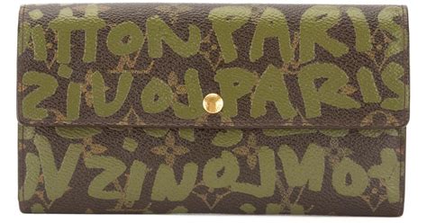 louis vuitton interior lining on the green graffite wallet|Louis Vuitton wallet.